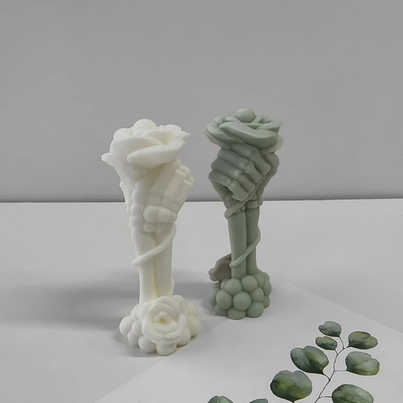 Silicone Soap Molds Rose Flower Shaped DIY Crafts Moulds Silicone Soap Moulds K3KF
