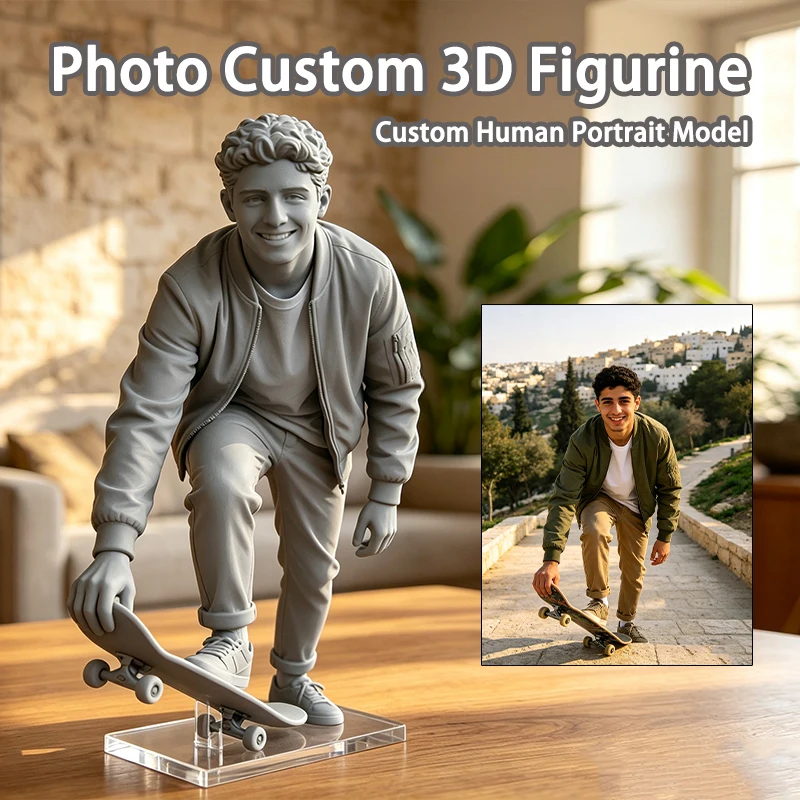 Custom 3D Printed Portrait Figurine Personalized Photo Mini Figure Custom Handmade Statue Memorial Gift