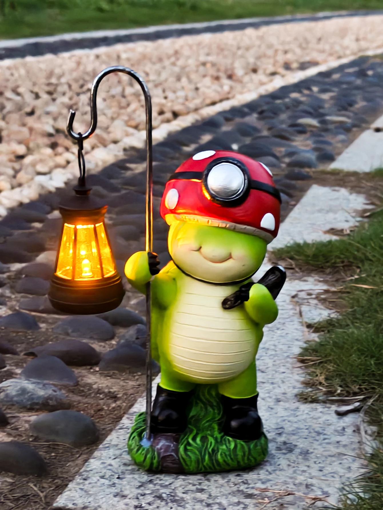 

Solar Powered Miner Turtle Sculpture, Outdoor Garden LED Light, Resin Landscape Statue Lamp, Waterproof Lawn Yard Decor