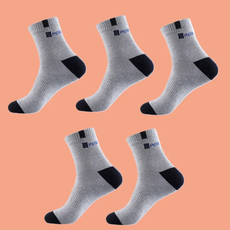 Chaussettes de sport décontractées en coton pour hommes, haute qualité, fibre de bambou, respirantes, absorbant la sueur, désodorisation, mode, nouveau, 5/10 paires