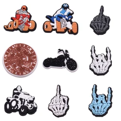 Dijes de zapatos Punk de calavera para Crocs, accesorios para hombres, zuecos, alfileres, insignia, niño, niña, Jeans, decoraciones para niños, hebilla, accesorios para zapatos