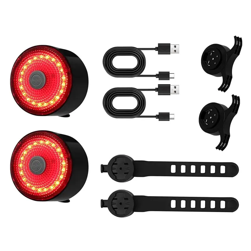 

Перезаряжаемый задний фонарь для велосипеда, водонепроницаемый, комплект из 2 штук для шоссейного велоспорта - AT20