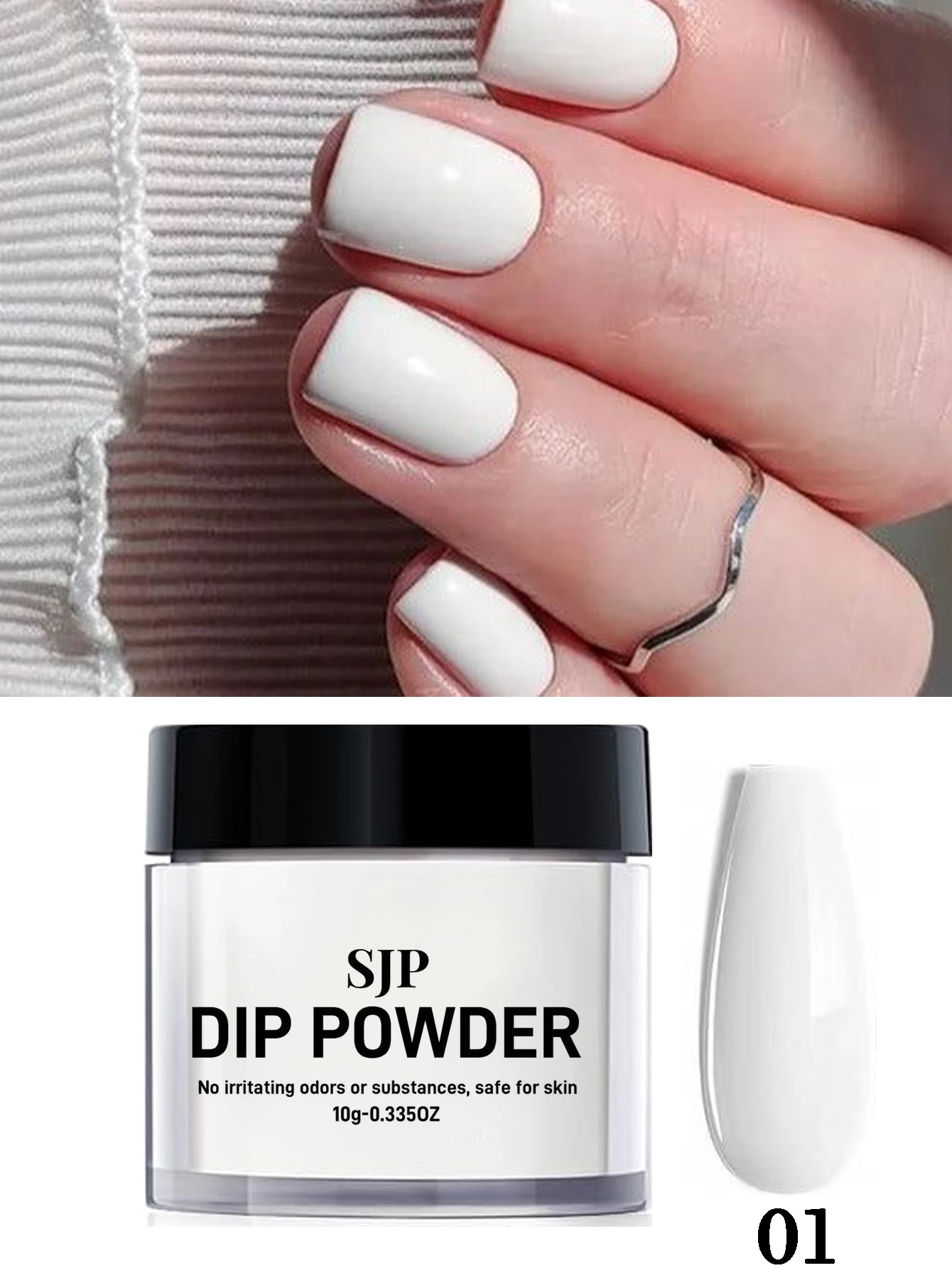 10 G Nail Dip Powder for French Manicure, Color Dip Powder, Suitable for Home Nail Salon DIY, Long Lasting, No Curing Manicure L