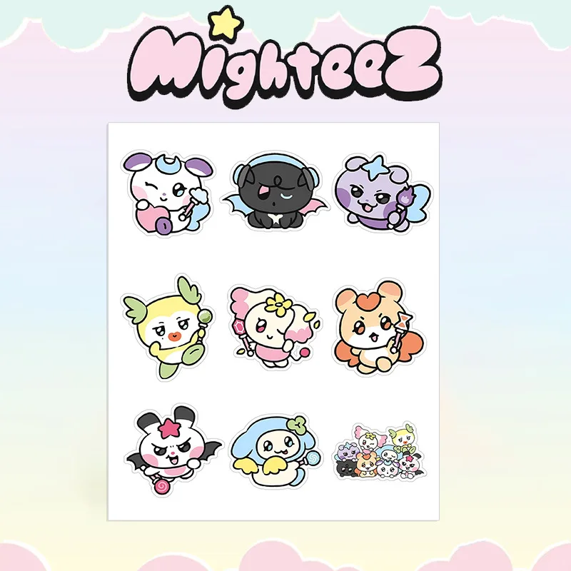 Kpop ATEEZ ANITEEZ Mighteez PVC Cartoon Schöne Wasserdichte Aufkleber DIY Tasse Aufkleber Selbstklebende Aufkleber San Fans Sammlung