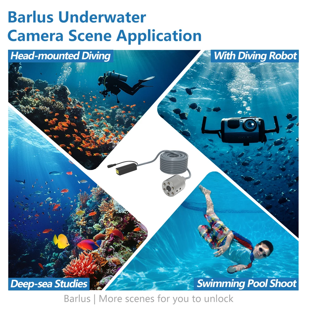 Mini Underwater IP Camera 50FPS 1080p HD RTMP Live Streaming Camera 140°Wide Angle for ROV Underwater Vehicles with 32FT Cable