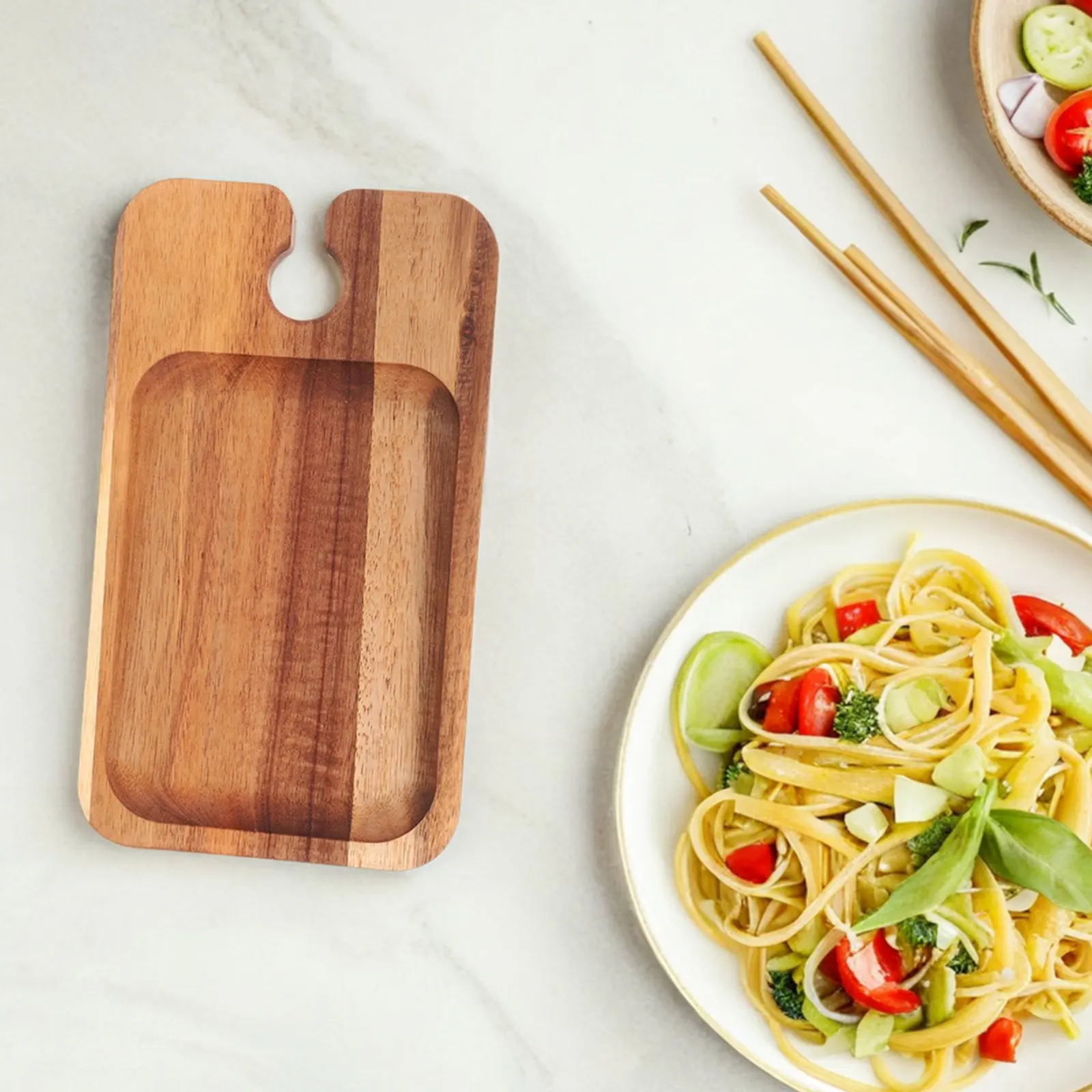 Wooden Tray Wine Glass Holder Appetizer Board Portable Picnic Serving Plate Cheese Board for Party Wedding Baby Shower Kitchen