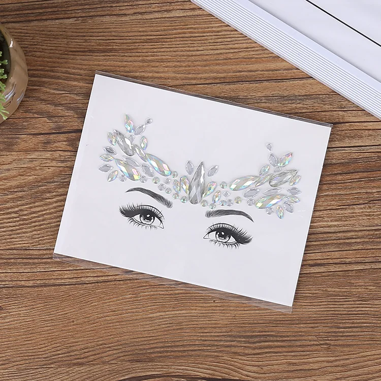 Fashion Forehead Face Gems Stickers Self Adhesive Waterproof Acrylic Rhinestones for Makeup Party Ball Dance Stage Decoration