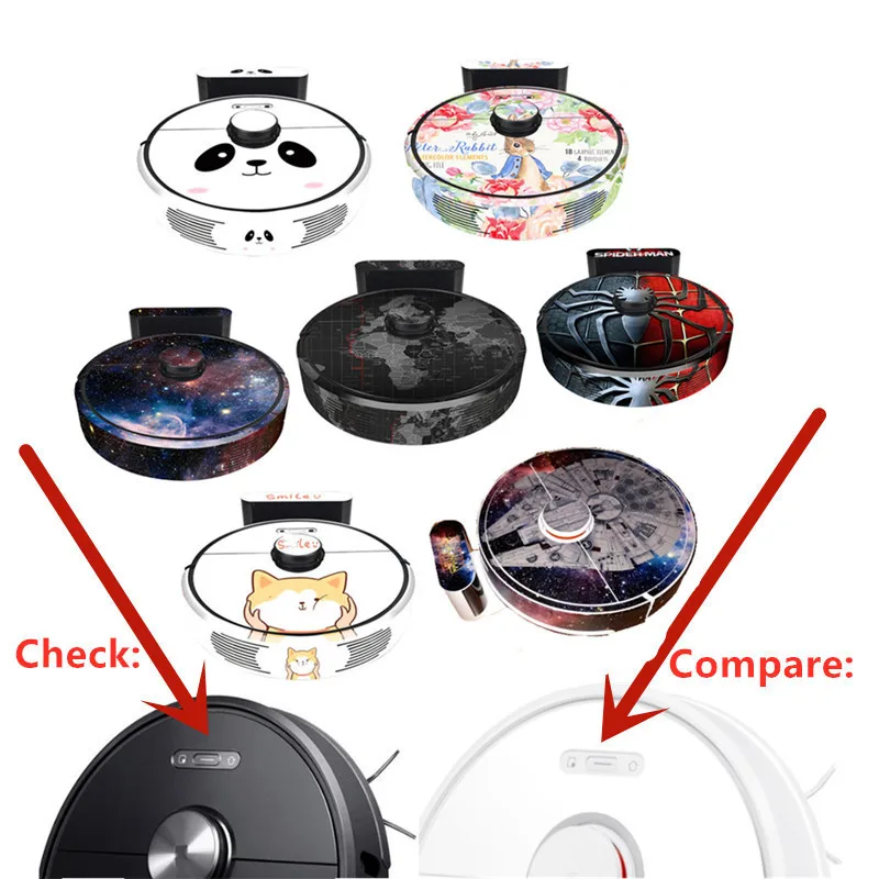 Cute Sticker for xiaomi robot Vacuum Cleaner Roborock S6 S60 S65 T6 Protective Film Sticker Paper Cleaner Parts not brush filter