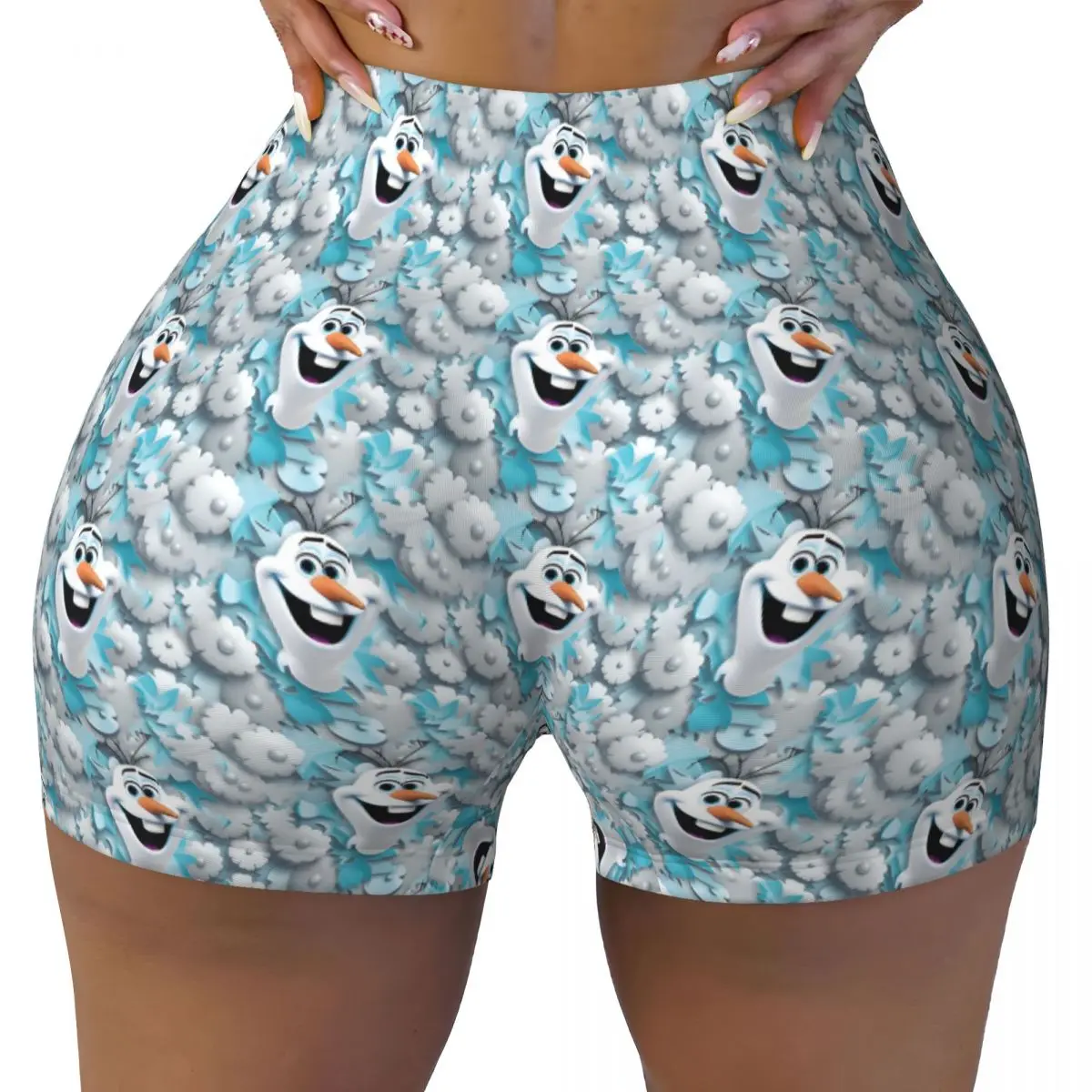 

Custom Frozen Movie Cute Volleyball Biker Workout Shorts Women's Manga Athletic Gym Yoga Shorts