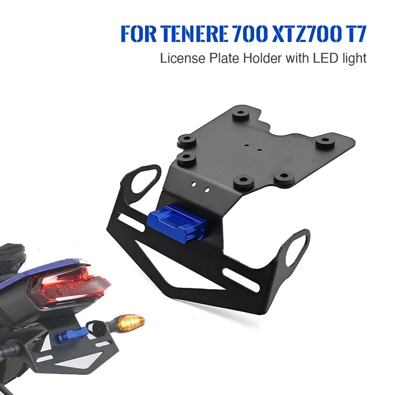 

for TENERE 700 XTZ 700 T7 2019-2025 Motorcycle Accessories License Plate Holder Mount Tail Tidy Kit LED Light Fender Eliminator