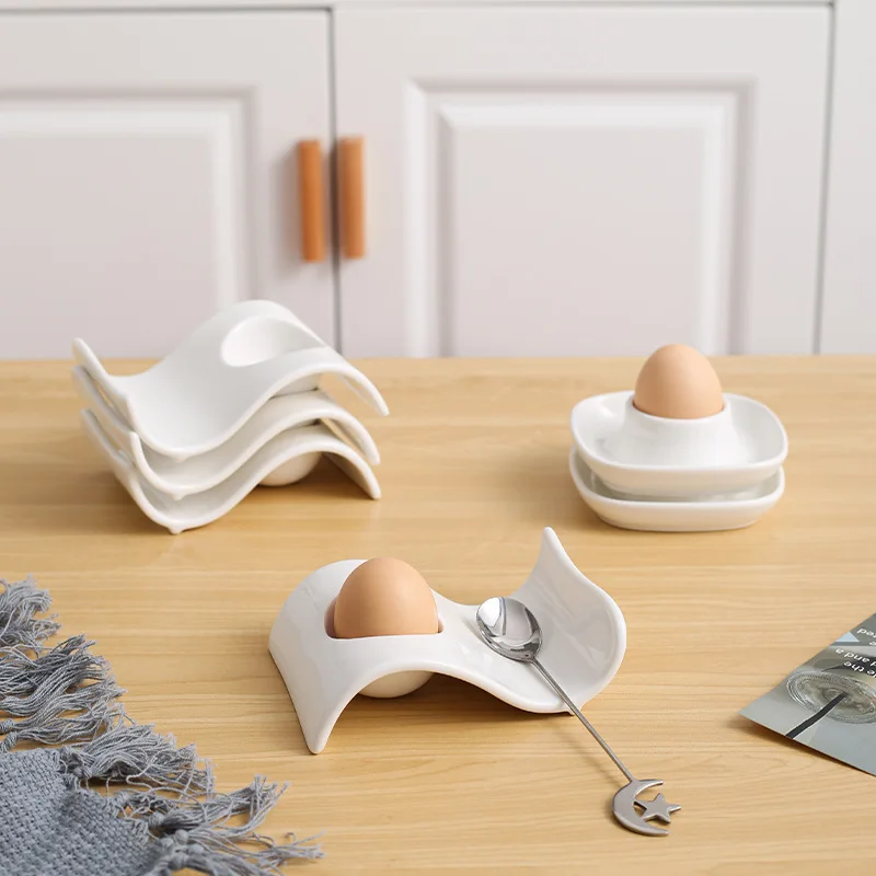 

Ceramic Egg Cups, Hotel-Grade Egg Saucers, Breakfast Cups, Minimalist European Kitchenware, Breakfast Plates