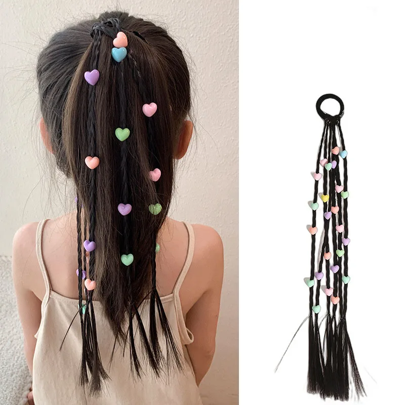 Children Rubber Bands Wig Braids Colorful Kids Elastics Braided Hair Rope Girls Cute Twist Braiding Rope Hair Accessories Tools