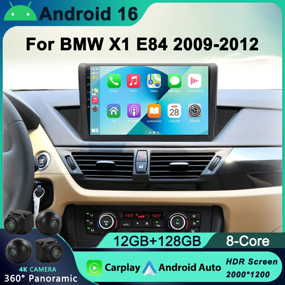 

Car Bluetooth Radio Android Auto Carplay Multimedia Player GPS Navigation Autoradio For BMW X1 E84 2009 2010 2011 2012 2013-2015