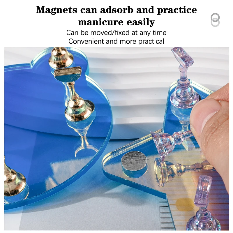 Soporte para uñas con forma de pentagrama para prensa de uñas, estantes de resina Aurora para mostrar uñas, soporte magnético, herramientas organizadoras de manicura