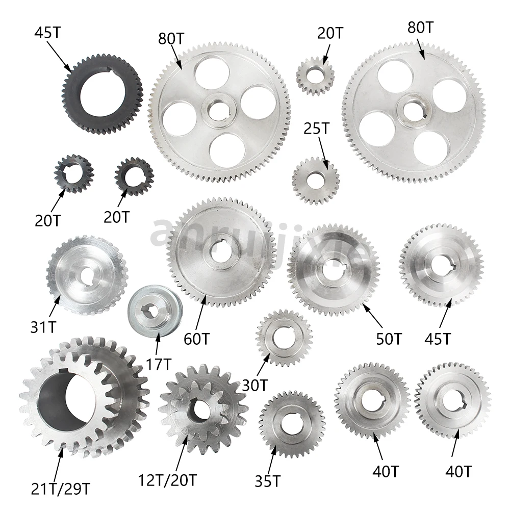 Kit de engrenagens metálicas métricas, 18 peças para craftex cx704 grizzly g8688 mr. meister compact 9 jet BD-6 BD-7, mini engrenagens de mudança de torno