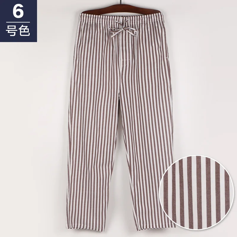 2024 Spring Summer Men 100%Cotton Sleep Bottoms Male Plus Size High Quality Pajama Pants Men Casual Plaid Sleepwear Home Pants