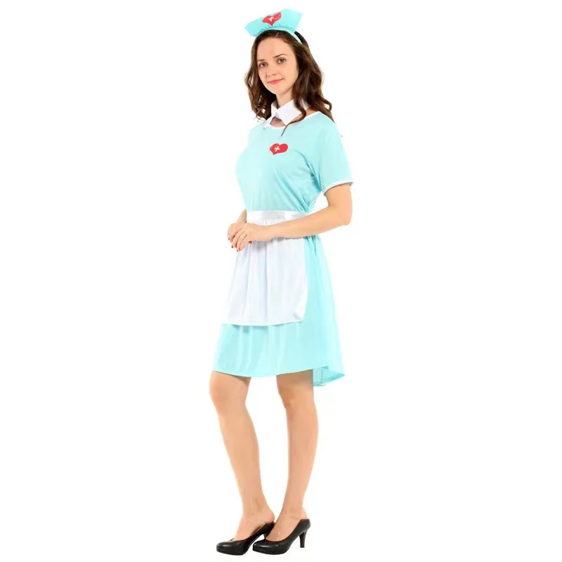 loween Adult Children's Heart Doctor Nurse Cosplay Role-plang Costume Stage Performance Clothes Parent-Child Outfit