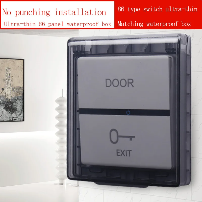 86 switch ultra-thin waterproof box self-adhesive splash-proof box bathroom universal kitchen switch socket protective cover