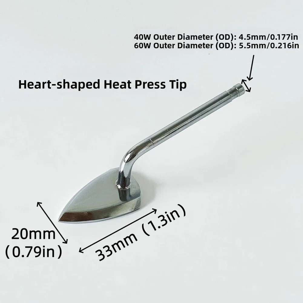 High Performance Pure Copper Soldering Iron Tip 30W 40W 60W Heart Shaped Head For Crafting Welding Repair Tool Accessories