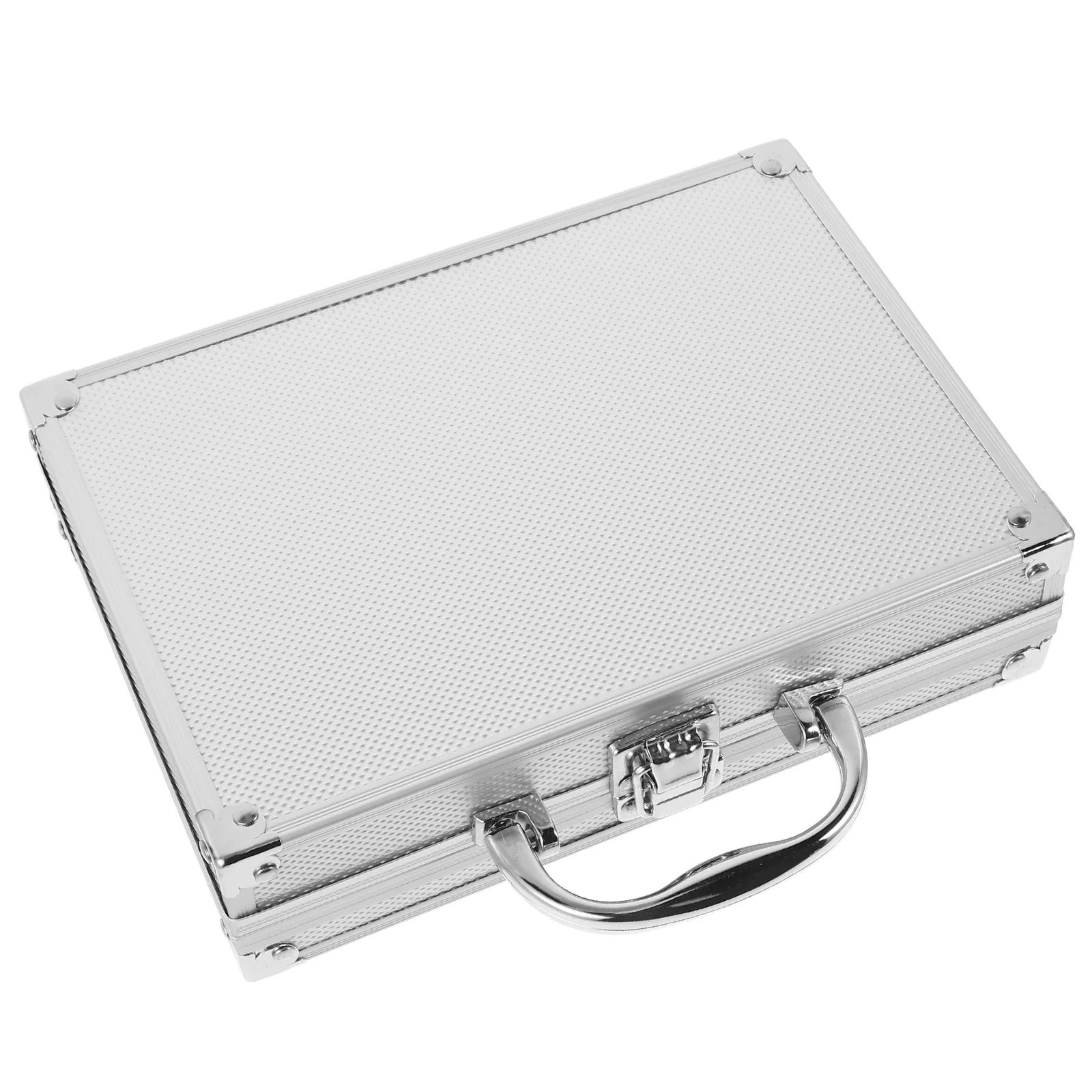 Aluminum Toolbox Briefcase Black Carrying Case Flashlight Multifunctional Shockproof Tool Storage Organizer Metal Case