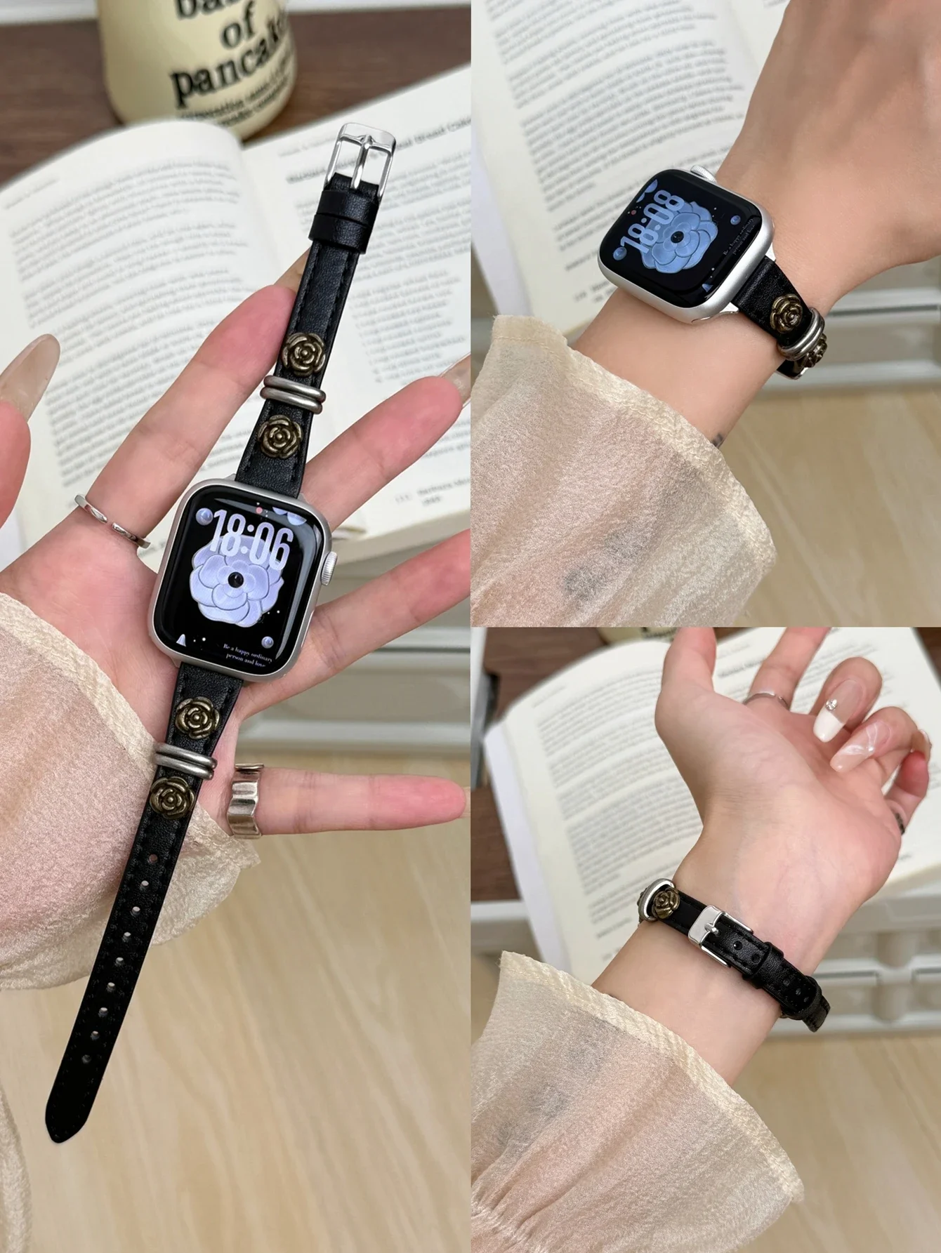 ممتاز كاميليا حلقة جلدية ل سوار ساعة يد آبل النساء 11/10/9/8/7/6/5/4/3/2/ 38 مللي متر 40 مللي متر 41 مللي متر 42 مللي متر 44 مللي متر 45 مللي متر 46 مللي متر 49 مللي متر حزام