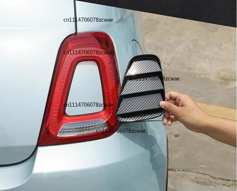 For Fiat Abarth 500 595 695 2016-2024 ABS Carbon Fiber Car Rear Tail Light Decorative Panel Cover Car Accessories