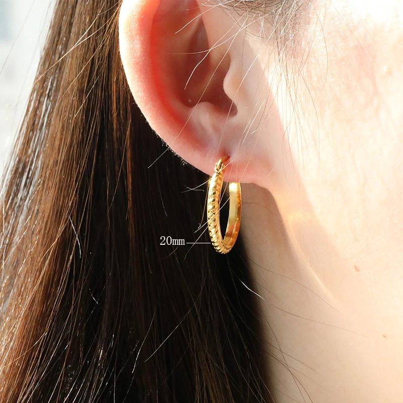 Fashion Geometric Hoop Earrings For Women Stainless Steel Round Circle Earrings Birthday Party Jewelry Gift Wholesale