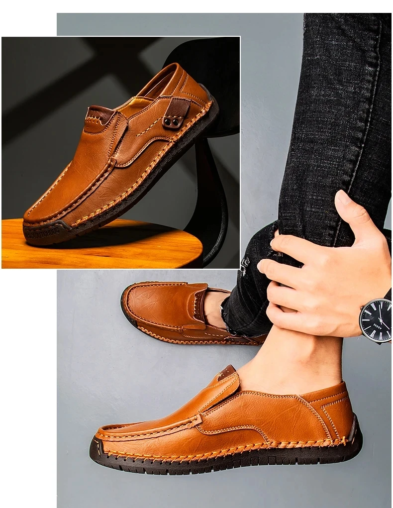 Neue Mode Männer Casual Schuhe Handgemachte Leder Loafer Bequeme männer Schuhe Qualität Split Leder Flache Fahren Schuhe Größe 48 – Detail 14