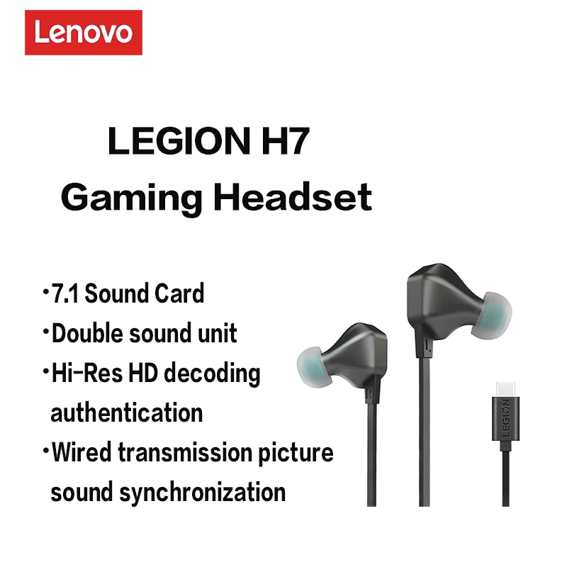 

Lenovo Legion H7 Gaming Headset HIFI Headset 7.1 Sound Card Listen to The Voice Position Wired Transmission 0 Delay Double Sound