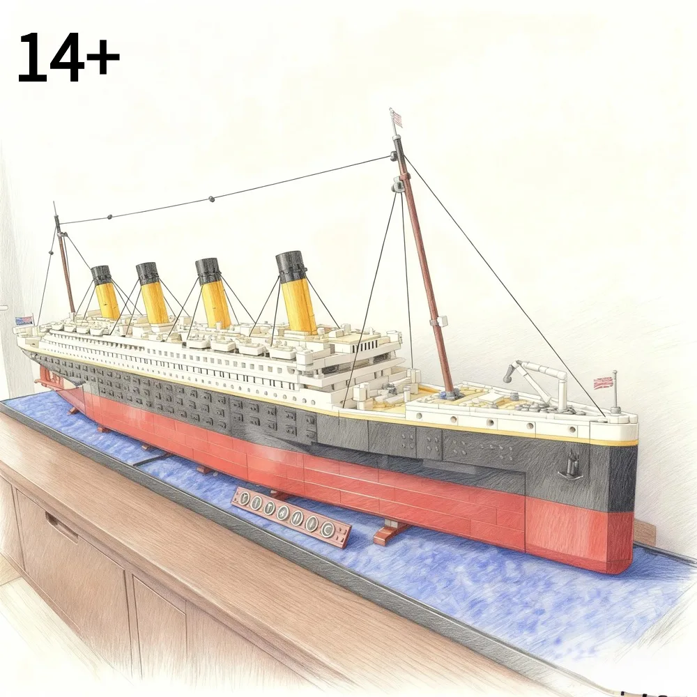 

Новинка 2026 года, 9090 шт., большая модель круизного лодки, корабля, украшение для дома, подарок «сделай сам», настольное украшение, совместимое 10294