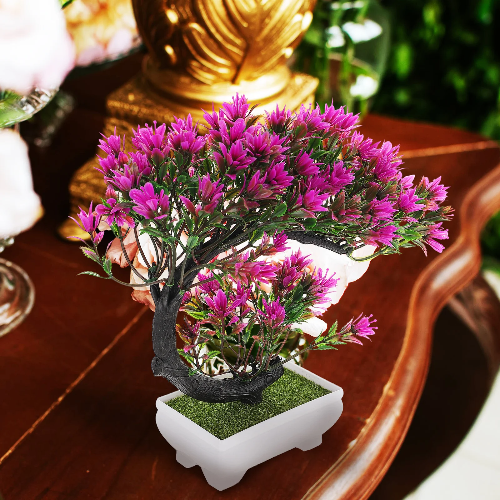 

Simulated Green Potted Plants Fake Flower Bonsai Artificial Plant Decor Home Desktop Decorative Realistic Flower Tree Fake