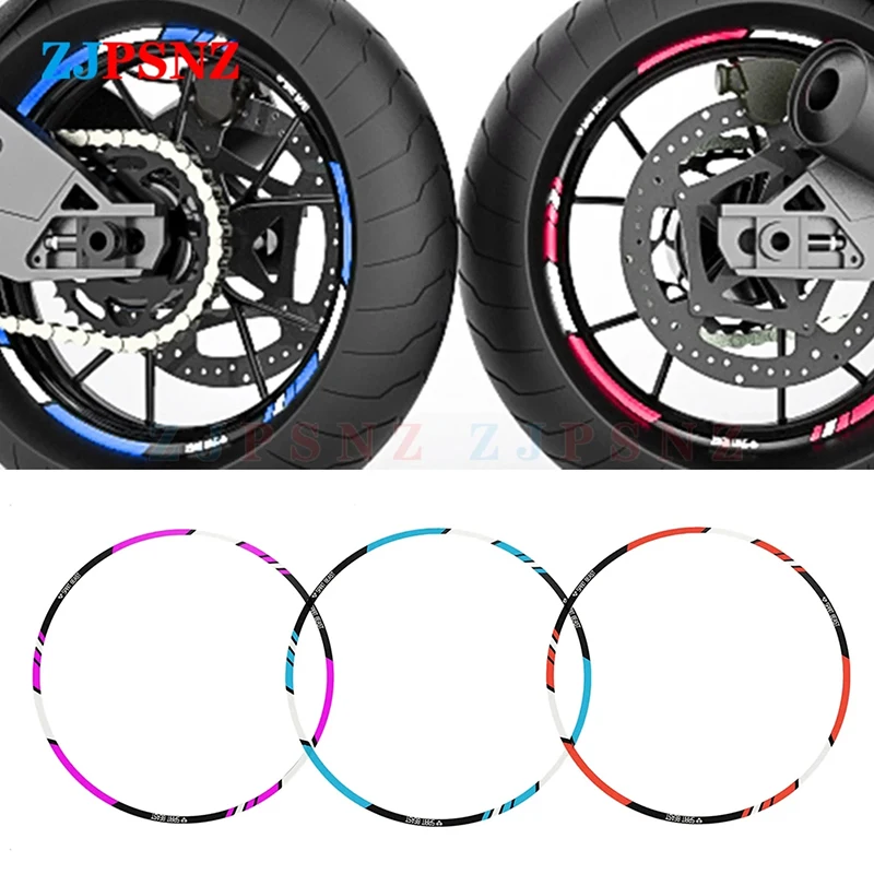 10/12/17/18 inch Strips Motorcycle Tire Stickers Luminous Waterproof Modified Reflective Wheel Stickers Film Electric Scooter