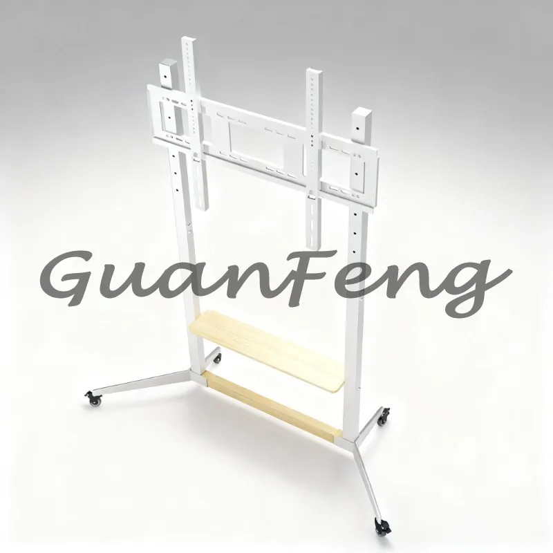 Rolling Height‑Adjustable Mobile TV Stand Cart, TV Mount on Wheels for 40‑100 Inch LCD LED TV