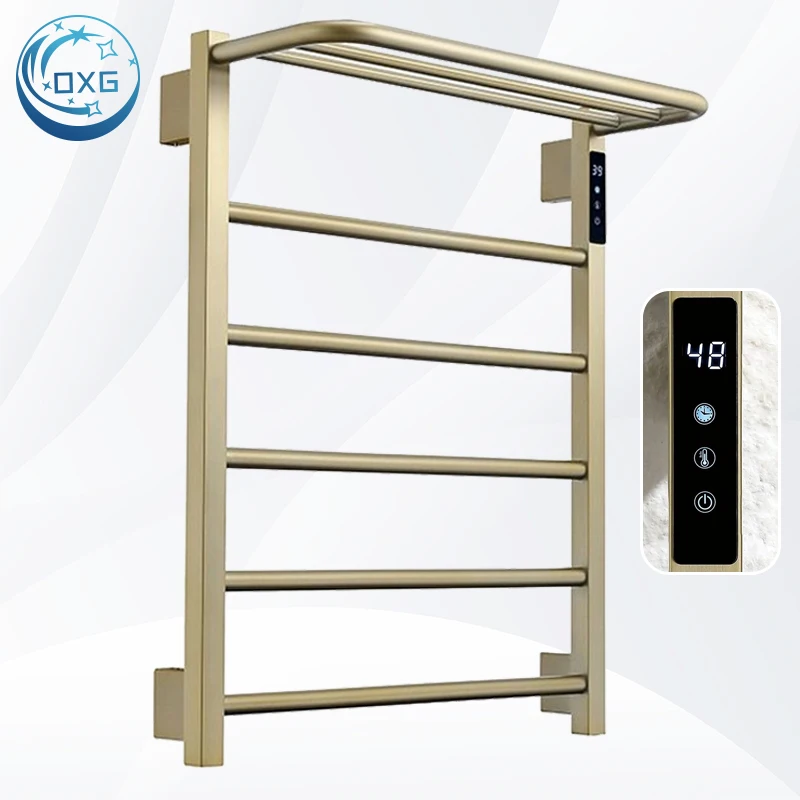 OXG Electric Towel Warmers Heated Towel Rack Built-in Timer Smart Wifi/Non-Wifi Wall Mounted Heated Bath Towel Rail Towel Dryer