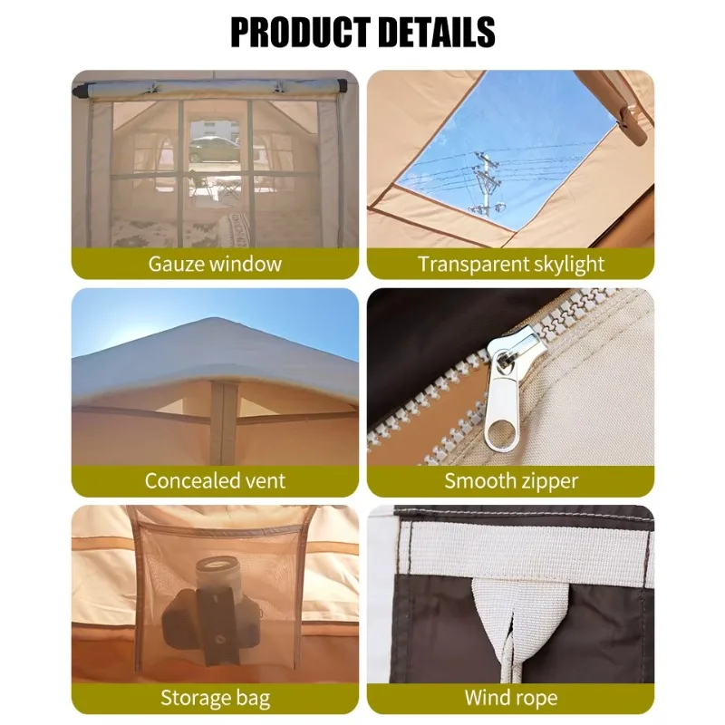 

Durable & Waterproof Outdoor Camping Air Tent Made of Oxford Fabric for Campers