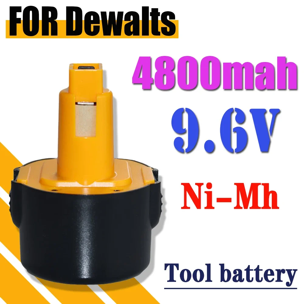 For DeWalt 9.6V 4800mAh Ni MH rechargeable power tool backup portable battery, for De9061 De9062 DW9061 DW9062 De9036 DW9