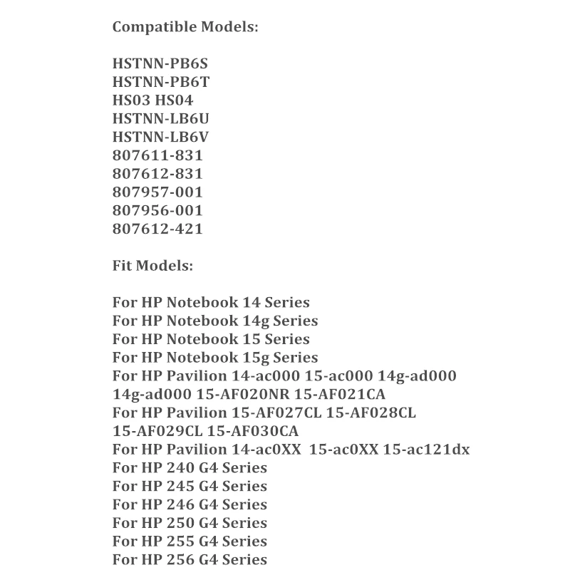 Новый аккумулятор для ноутбука HS04 HS03
