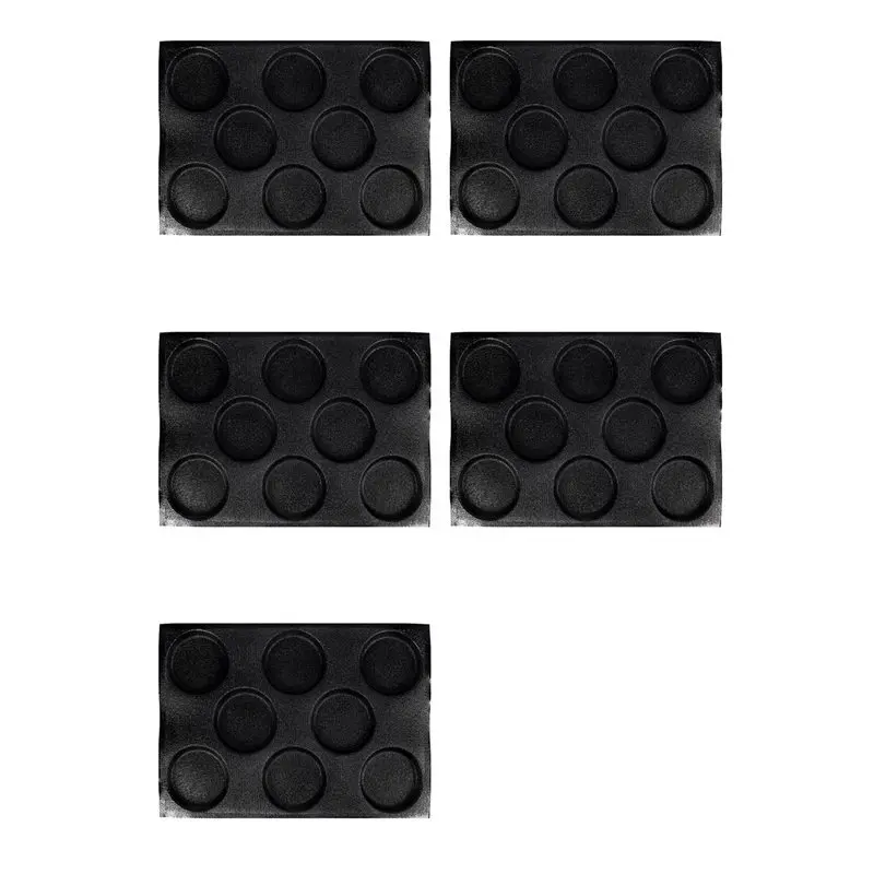 B14C 5X 8 Holes Hamburger Bun Pans For Baking Mesh Silicone Bread Pans For Baking Non Stick Perforated Baking Molds