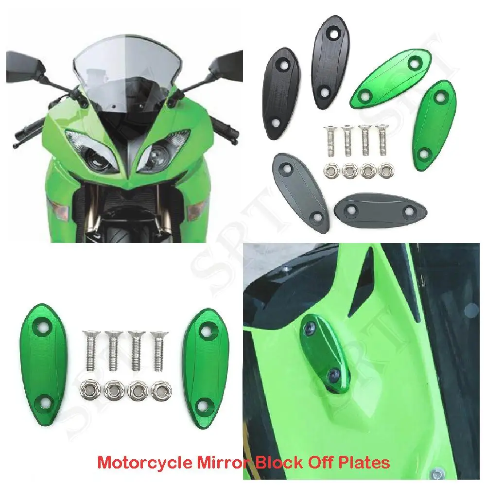 

Fit For Kawasaki ZX25R Ninja ZX4R ZX4RR 2020-2024 Motorcycle Accessories Mirror Block Off Plates Mirrors Blanking Base Hole Caps