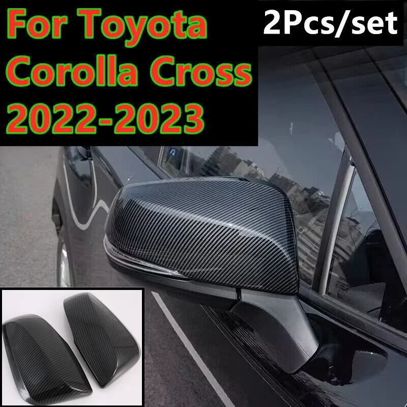 abs-カーボンファイバーサイドドアバックミラーカバートリムキャップ装飾シェルトヨタカローラクロス-2022-2023
