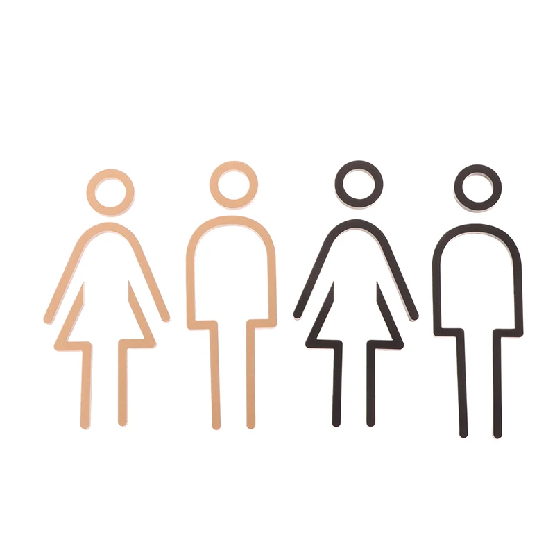 

1 Set Acrylic Toilet Sign Plate Acrylic 3D Wash Room Door Wall Label Sticker WC Bathroom Signage Board Art Home Bathroom Decor