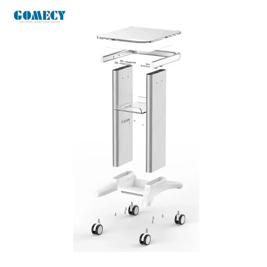 

2024 Mobile Acrylic Salon Cart Trolley for Portable IPL Machines 50*50CM Table GOMECY Factory Price Stand Rolling Cart