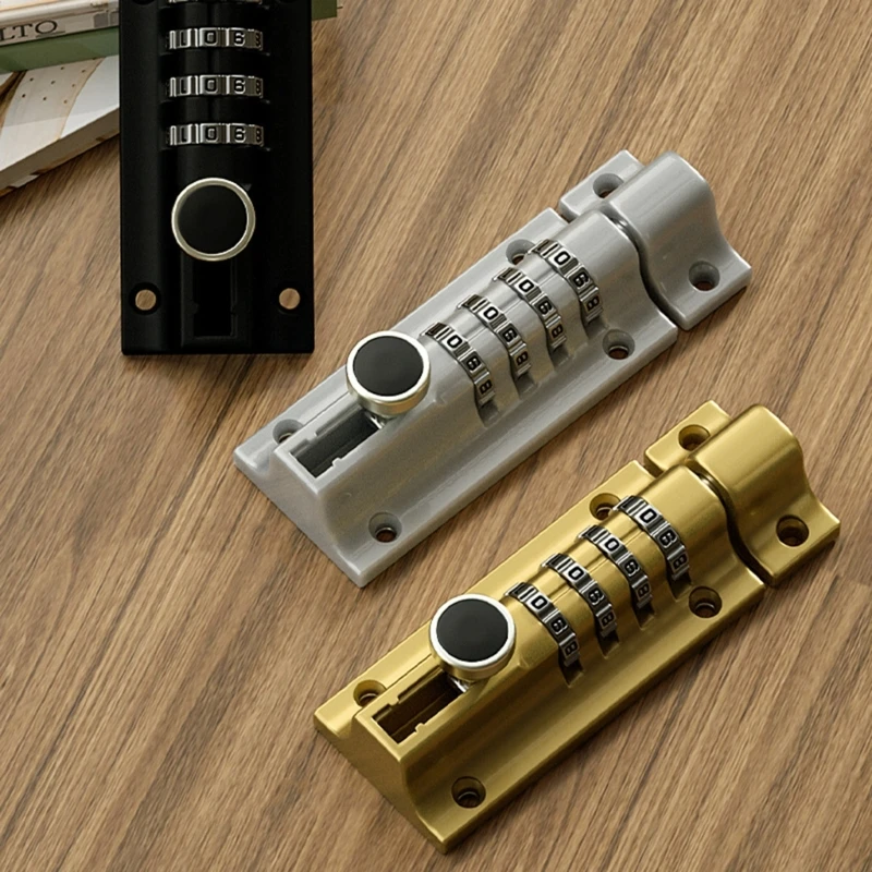 Slide Lock Mechanical Password Lock Aluminum Alloy Sliding Door Lock Anti-theft Safety Combination Digit Lock