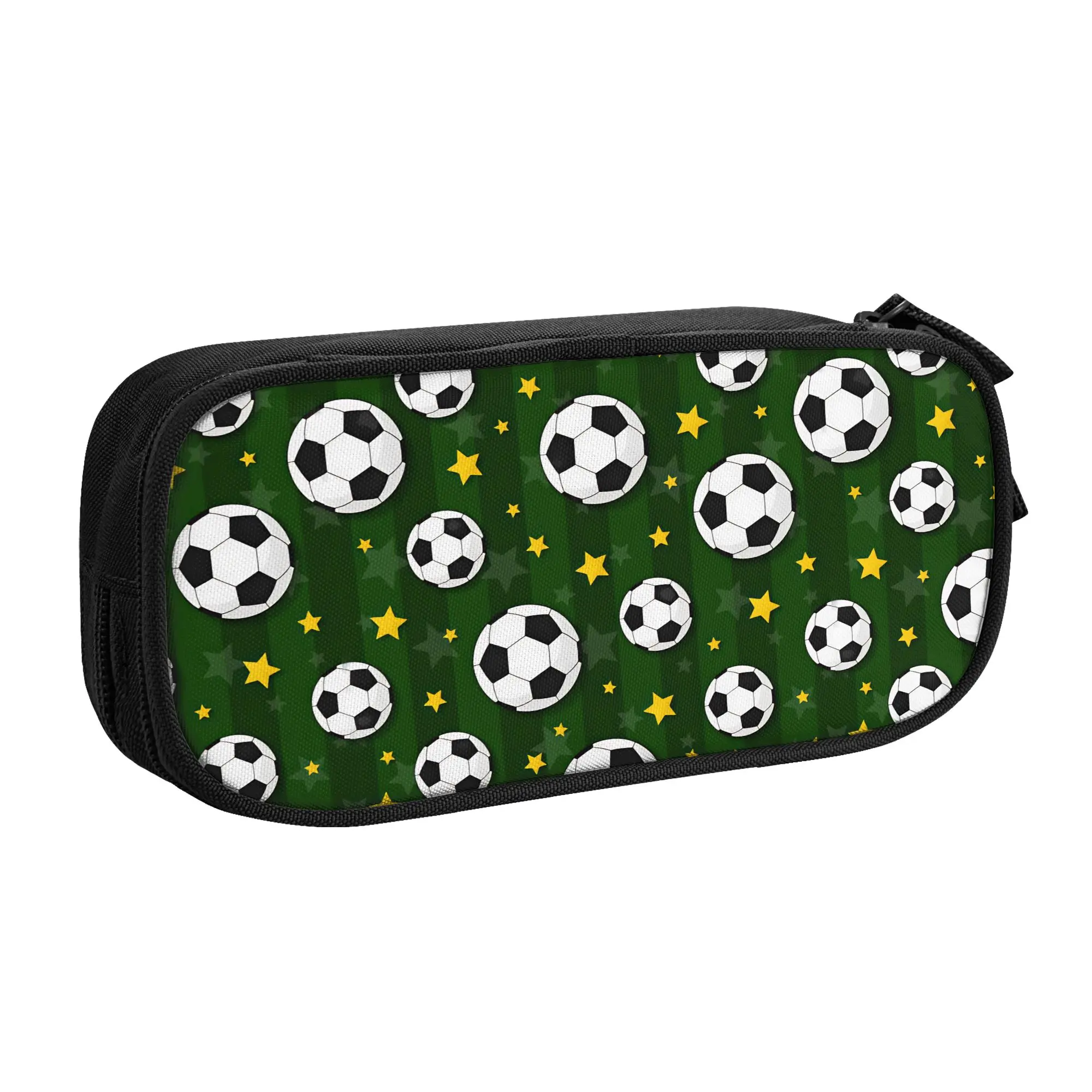 Cute Stars Soccerly Seamless Pattern Pencil Cases for Girls Boys Footbally  Large Capacity Pen Box Bag School Accessories