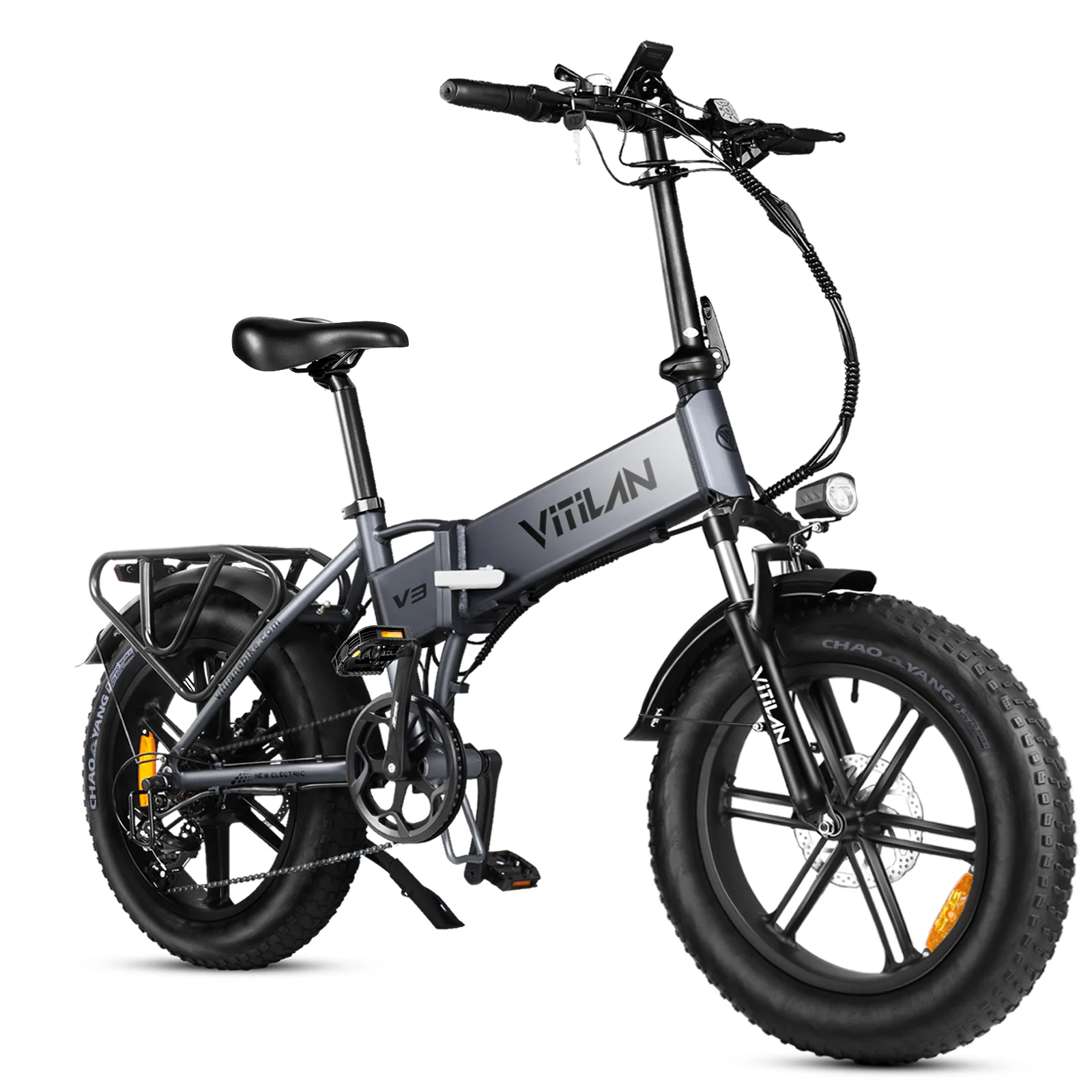 AliExpress NONE VITILAN V3 2.0 Folding E-Mountain Bike 20 Inch Fat Tire Off-Road Electric Bicycle for Adults Sports & Entertainment Cycling