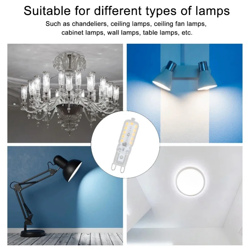 6 ชิ้น G9 หลอดไฟ LED 5 วัตต์โปร่งใส 22LED หรี่แสงได้ G9 หลอดไฟสำหรับโคมไฟเพดานโคมไฟติดผนังโคมไฟตั้งโต๊ะ 110-140V