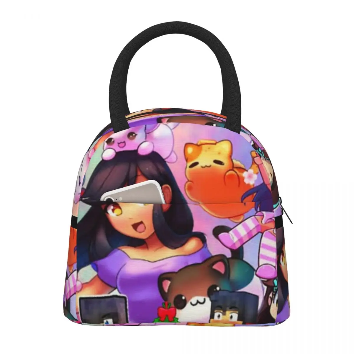 

Aphmau - Cute Art Lunch Bag for School Waterproof Picnic Thermal Cooler Insulated Lunch Box Women Kids Tote Bags