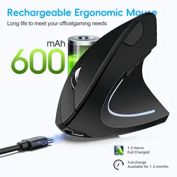 Vertikální myš Ergonomická myš Duální bezdrátová myš 2.4G Bluetooth myši RGB 1600 DPI Tichá myš pro PC notebook stolní počítač 10 nejlepší prodej Ergonomická myš Anker - №2