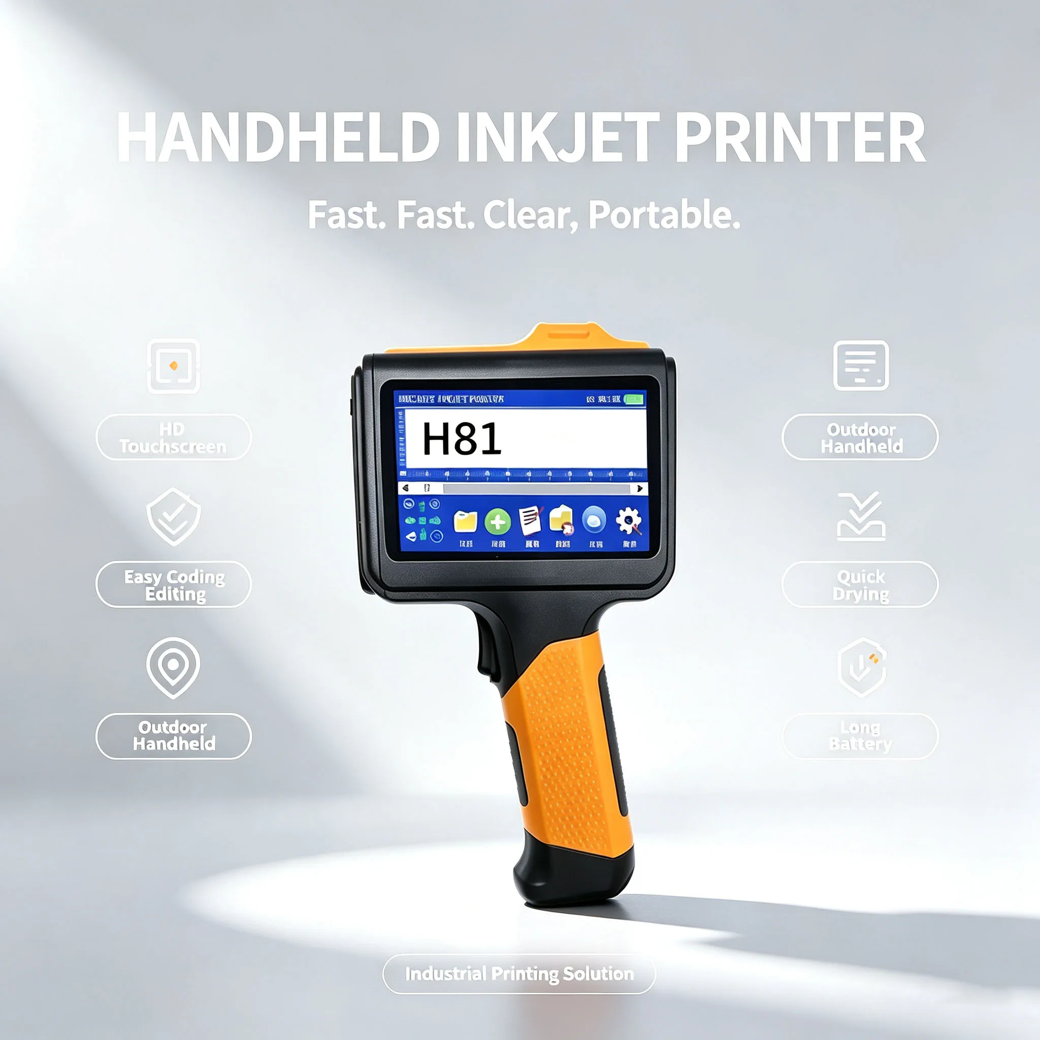Handheld Inkjet Printer 12.7mm Portable Printer QR Bar Batch Code Date Number Logo Expiry Date Label