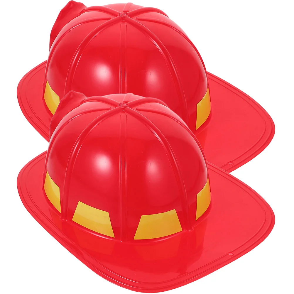 

2 Pcs Game Red Fireman Hat Firefighter Party Favors Cosplay Costume Prop Accessory